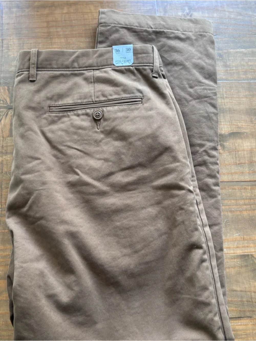 J. Crew 770 Straight-Fit Flannel-Lined Cabin Pant-Brown/Tan-Men's Size 36x30-NWT